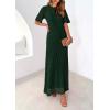 image:imagePRETTYGARDEN Womens Eyelet Cover Up Dress 2026 Summer Vacation Resort Maxi Dresses Beach Short Sleeve Hollow Out SundressDark Green
