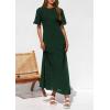 image:imagePRETTYGARDEN Womens Eyelet Cover Up Dress 2026 Summer Vacation Resort Maxi Dresses Beach Short Sleeve Hollow Out SundressDark Green