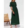 image:imagePRETTYGARDEN Womens Eyelet Cover Up Dress 2026 Summer Vacation Resort Maxi Dresses Beach Short Sleeve Hollow Out SundressDark Green