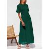 image:imagePRETTYGARDEN Womens Eyelet Cover Up Dress 2026 Summer Vacation Resort Maxi Dresses Beach Short Sleeve Hollow Out SundressGreen