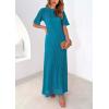 image:imagePRETTYGARDEN Womens Eyelet Cover Up Dress 2026 Summer Vacation Resort Maxi Dresses Beach Short Sleeve Hollow Out SundressLake Blue