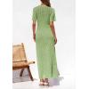 image:imagePRETTYGARDEN Womens Eyelet Cover Up Dress 2026 Summer Vacation Resort Maxi Dresses Beach Short Sleeve Hollow Out SundressMint Green