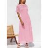 image:imagePRETTYGARDEN Womens Eyelet Cover Up Dress 2026 Summer Vacation Resort Maxi Dresses Beach Short Sleeve Hollow Out SundressPink