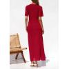 image:imagePRETTYGARDEN Womens Eyelet Cover Up Dress 2026 Summer Vacation Resort Maxi Dresses Beach Short Sleeve Hollow Out SundressRed