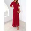 image:imagePRETTYGARDEN Womens Eyelet Cover Up Dress 2026 Summer Vacation Resort Maxi Dresses Beach Short Sleeve Hollow Out SundressRed