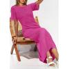 image:imagePRETTYGARDEN Womens Eyelet Cover Up Dress 2026 Summer Vacation Resort Maxi Dresses Beach Short Sleeve Hollow Out SundressRose Red