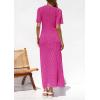 image:imagePRETTYGARDEN Womens Eyelet Cover Up Dress 2026 Summer Vacation Resort Maxi Dresses Beach Short Sleeve Hollow Out SundressRose Red