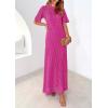 image:imagePRETTYGARDEN Womens Eyelet Cover Up Dress 2026 Summer Vacation Resort Maxi Dresses Beach Short Sleeve Hollow Out SundressRose Red