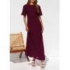 image:imagePRETTYGARDEN Womens Eyelet Cover Up Dress 2026 Summer Vacation Resort Maxi Dresses Beach Short Sleeve Hollow Out SundressWine Red