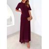 image:imagePRETTYGARDEN Womens Eyelet Cover Up Dress 2026 Summer Vacation Resort Maxi Dresses Beach Short Sleeve Hollow Out SundressWine Red