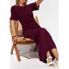 image:imagePRETTYGARDEN Womens Eyelet Cover Up Dress 2026 Summer Vacation Resort Maxi Dresses Beach Short Sleeve Hollow Out SundressWine Red