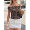 image:imagePRETTYGARDEN Womens Off The Shoulder Tops 2026 Summer Y2K Clothes Going Out Shirts Ruched Tank Top Date Night OutfitsFloral Black Orange
