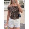 image:imagePRETTYGARDEN Womens Off The Shoulder Tops 2026 Summer Y2K Clothes Going Out Shirts Ruched Tank Top Date Night OutfitsFloral Black Orange