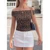 image:imagePRETTYGARDEN Womens Off The Shoulder Tops 2026 Summer Y2K Clothes Going Out Shirts Ruched Tank Top Date Night OutfitsFloral Black Orange