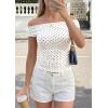 image:imagePRETTYGARDEN Womens Off The Shoulder Tops 2026 Summer Y2K Clothes Going Out Shirts Ruched Tank Top Date Night OutfitsPolka Dot White Black