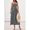 image:imagePRETTYGARDEN Womens Polka Dot Dress 2026 Summer Spaghetti Strap Smocked Sundress Beach Vacation Wedding Guest Midi DressesBlack