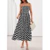 image:imagePRETTYGARDEN Womens Polka Dot Dress 2026 Summer Spaghetti Strap Smocked Sundress Beach Vacation Wedding Guest Midi DressesBlack