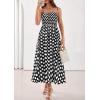 image:imagePRETTYGARDEN Womens Polka Dot Dress 2026 Summer Spaghetti Strap Smocked Sundress Beach Vacation Wedding Guest Midi DressesBlack