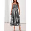 image:imagePRETTYGARDEN Womens Polka Dot Dress 2026 Summer Spaghetti Strap Smocked Sundress Beach Vacation Wedding Guest Midi DressesBlack