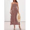 image:imagePRETTYGARDEN Womens Polka Dot Dress 2026 Summer Spaghetti Strap Smocked Sundress Beach Vacation Wedding Guest Midi DressesBrown
