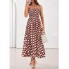image:imagePRETTYGARDEN Womens Polka Dot Dress 2026 Summer Spaghetti Strap Smocked Sundress Beach Vacation Wedding Guest Midi DressesBrown