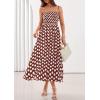 image:imagePRETTYGARDEN Womens Polka Dot Dress 2026 Summer Spaghetti Strap Smocked Sundress Beach Vacation Wedding Guest Midi DressesBrown