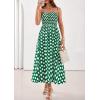 image:imagePRETTYGARDEN Womens Polka Dot Dress 2026 Summer Spaghetti Strap Smocked Sundress Beach Vacation Wedding Guest Midi DressesGreen