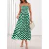 image:imagePRETTYGARDEN Womens Polka Dot Dress 2026 Summer Spaghetti Strap Smocked Sundress Beach Vacation Wedding Guest Midi DressesGreen