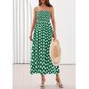 image:imagePRETTYGARDEN Womens Polka Dot Dress 2026 Summer Spaghetti Strap Smocked Sundress Beach Vacation Wedding Guest Midi DressesGreen