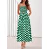 image:imagePRETTYGARDEN Womens Polka Dot Dress 2026 Summer Spaghetti Strap Smocked Sundress Beach Vacation Wedding Guest Midi DressesGreen