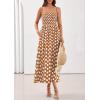 image:imagePRETTYGARDEN Womens Polka Dot Dress 2026 Summer Spaghetti Strap Smocked Sundress Beach Vacation Wedding Guest Midi DressesKhaki