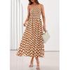 image:imagePRETTYGARDEN Womens Polka Dot Dress 2026 Summer Spaghetti Strap Smocked Sundress Beach Vacation Wedding Guest Midi DressesKhaki