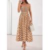 image:imagePRETTYGARDEN Womens Polka Dot Dress 2026 Summer Spaghetti Strap Smocked Sundress Beach Vacation Wedding Guest Midi DressesKhaki