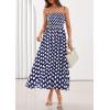 image:imagePRETTYGARDEN Womens Polka Dot Dress 2026 Summer Spaghetti Strap Smocked Sundress Beach Vacation Wedding Guest Midi DressesNavy Blue