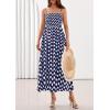 image:imagePRETTYGARDEN Womens Polka Dot Dress 2026 Summer Spaghetti Strap Smocked Sundress Beach Vacation Wedding Guest Midi DressesNavy Blue