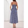 image:imagePRETTYGARDEN Womens Polka Dot Dress 2026 Summer Spaghetti Strap Smocked Sundress Beach Vacation Wedding Guest Midi DressesNavy Blue