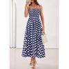 image:imagePRETTYGARDEN Womens Polka Dot Dress 2026 Summer Spaghetti Strap Smocked Sundress Beach Vacation Wedding Guest Midi DressesNavy Blue