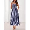 image:imagePRETTYGARDEN Womens Polka Dot Dress 2026 Summer Spaghetti Strap Smocked Sundress Beach Vacation Wedding Guest Midi DressesNavy Blue
