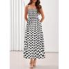image:imagePRETTYGARDEN Womens Polka Dot Dress 2026 Summer Spaghetti Strap Smocked Sundress Beach Vacation Wedding Guest Midi DressesWhite