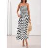 image:imagePRETTYGARDEN Womens Polka Dot Dress 2026 Summer Spaghetti Strap Smocked Sundress Beach Vacation Wedding Guest Midi DressesWhite