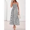image:imagePRETTYGARDEN Womens Polka Dot Dress 2026 Summer Spaghetti Strap Smocked Sundress Beach Vacation Wedding Guest Midi DressesWhite