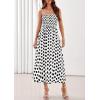 image:imagePRETTYGARDEN Womens Polka Dot Dress 2026 Summer Spaghetti Strap Smocked Sundress Beach Vacation Wedding Guest Midi DressesWhite