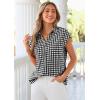 image:imagePRETTYGARDEN Womens Short Sleeve Shirts Plaid Button Down Blouse Dressy Casual 2026 Summer Spring Business Gingham Work TopsBlack