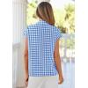 image:imagePRETTYGARDEN Womens Short Sleeve Shirts Plaid Button Down Blouse Dressy Casual 2026 Summer Spring Business Gingham Work TopsBlue