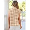 image:imagePRETTYGARDEN Womens Short Sleeve Shirts Plaid Button Down Blouse Dressy Casual 2026 Summer Spring Business Gingham Work TopsBrown