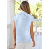image:imagePRETTYGARDEN Womens Short Sleeve Shirts Plaid Button Down Blouse Dressy Casual 2026 Summer Spring Business Gingham Work TopsLight Blue
