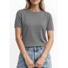 image:imagePRETTYGARDEN Womens Short Sleeve Sweaters 2026 Spring Crew Neck Knit Work Shirts Business Casual Tops Summer Fashion ClothesGrey
