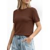 image:imagePRETTYGARDEN Womens Short Sleeve Sweaters 2026 Spring Crew Neck Knit Work Shirts Business Casual Tops Summer Fashion ClothesLight Brown