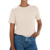 image:imagePRETTYGARDEN Womens Short Sleeve Tops Summer 2026 Casual Crewneck Cotton Basic Tee Shirts Fashion Clothing Spring OutfitsBeige