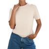image:imagePRETTYGARDEN Womens Short Sleeve Tops Summer 2026 Casual Crewneck Cotton Basic Tee Shirts Fashion Clothing Spring OutfitsBeige